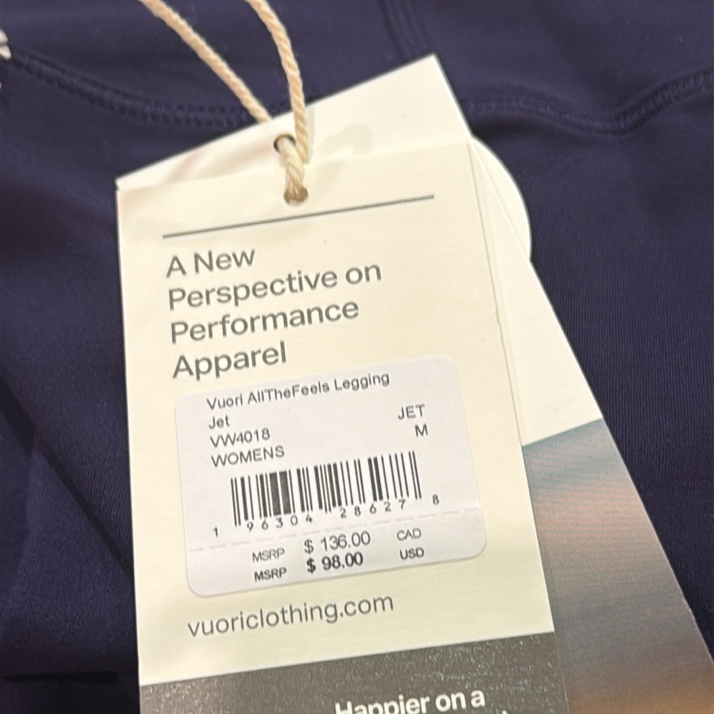 VUORI Vuori AllTheFeels Legging JET Ink blue size medium NWT - Picture 2 of 6